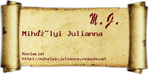 Mihályi Julianna névjegykártya